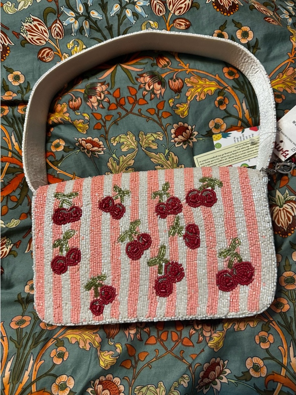 Pink & Red Beaded Cherry Shoulder Bag - Picture 2 of 9